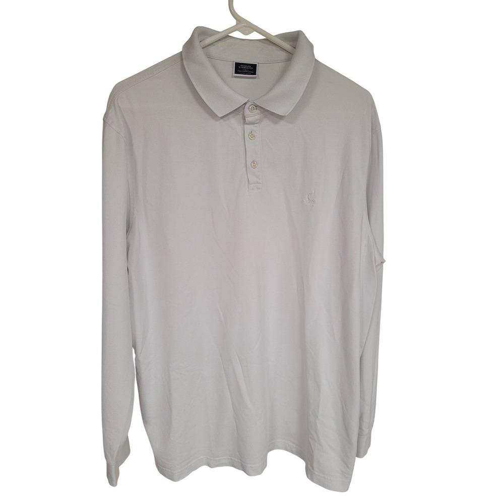Charles Tyrwhitt Jermyn Street London Long Sleeve White Polo Shirt XL